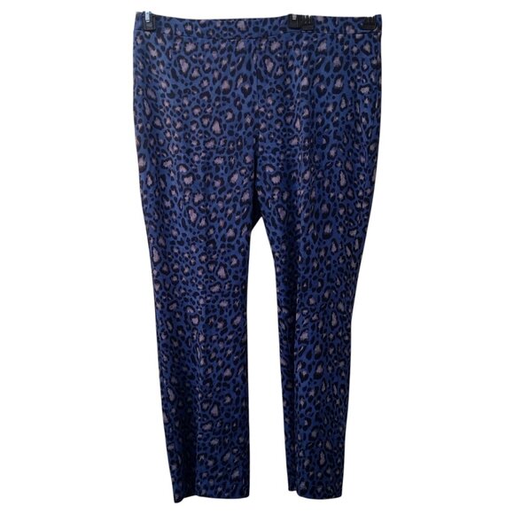 IMAN: 2pc Leopard Print Straight Leg Pantsuit, Size 2X, Blue, Grey, Black - Picture 8 of 11